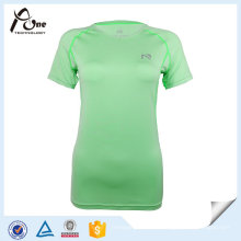 Polyester Spandex Neon T-Shirts Fitnessbekleidung für Frauen